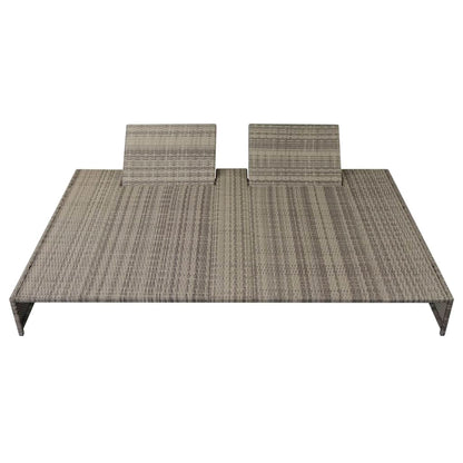 5-tlg. Garten-Lounge-Set mit Auflagen Poly Rattan Grau