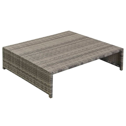 5-tlg. Garten-Lounge-Set mit Auflagen Poly Rattan Grau