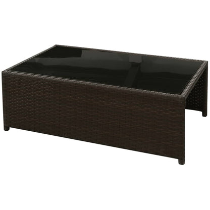 8-tlg. Garten-Lounge-Set mit Kissen Poly Rattan Braun