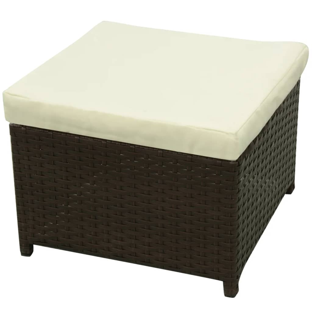 8-tlg. Garten-Lounge-Set mit Kissen Poly Rattan Braun