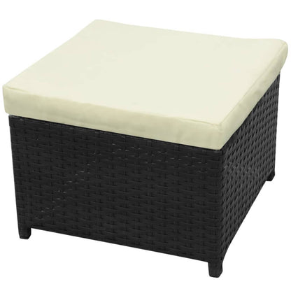 8-tlg. Garten-Lounge-Set mit Kissen Poly Rattan Schwarz