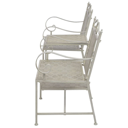 2-Sitzer-Gartenbank 161 cm Stahl Grau