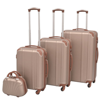 Vierteiliges Hartschalen-Trolley-Set Champagner