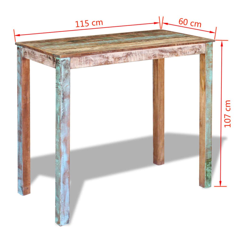 Bartisch Altholz Massiv 115x60x107 cm