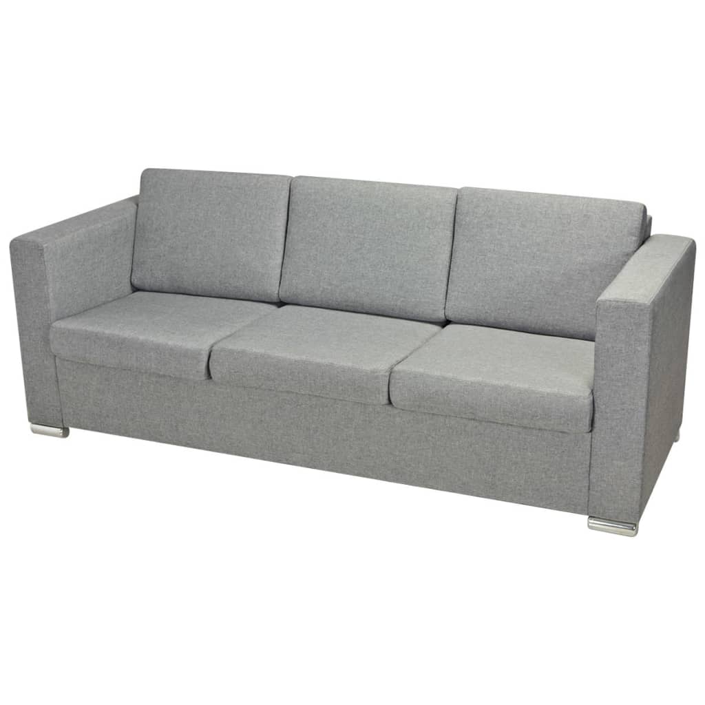 3-seater sofa fabric light grey