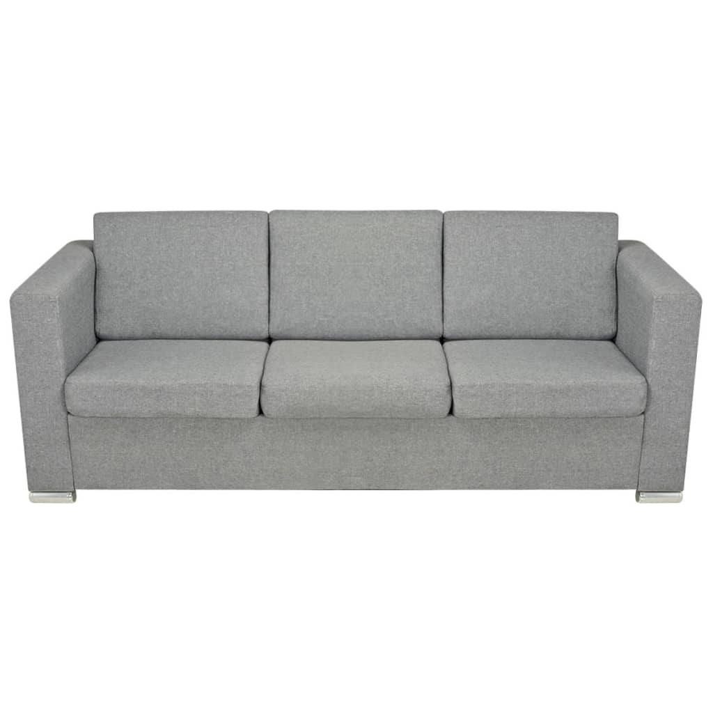 3-seater sofa fabric light grey