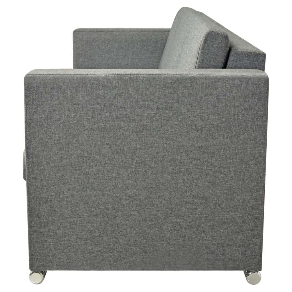 3-seater sofa fabric light grey