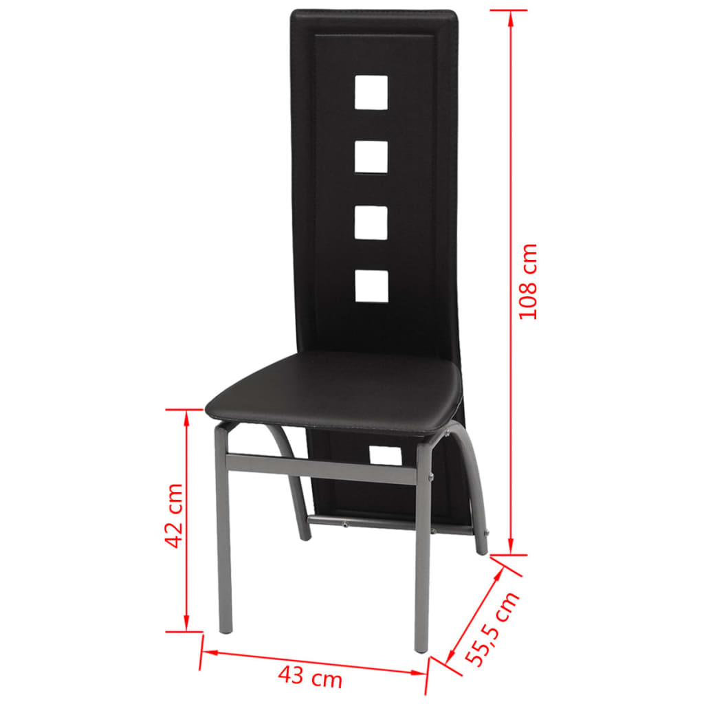 Esszimmerstühle 4 Stk. Schwarz Kunstleder