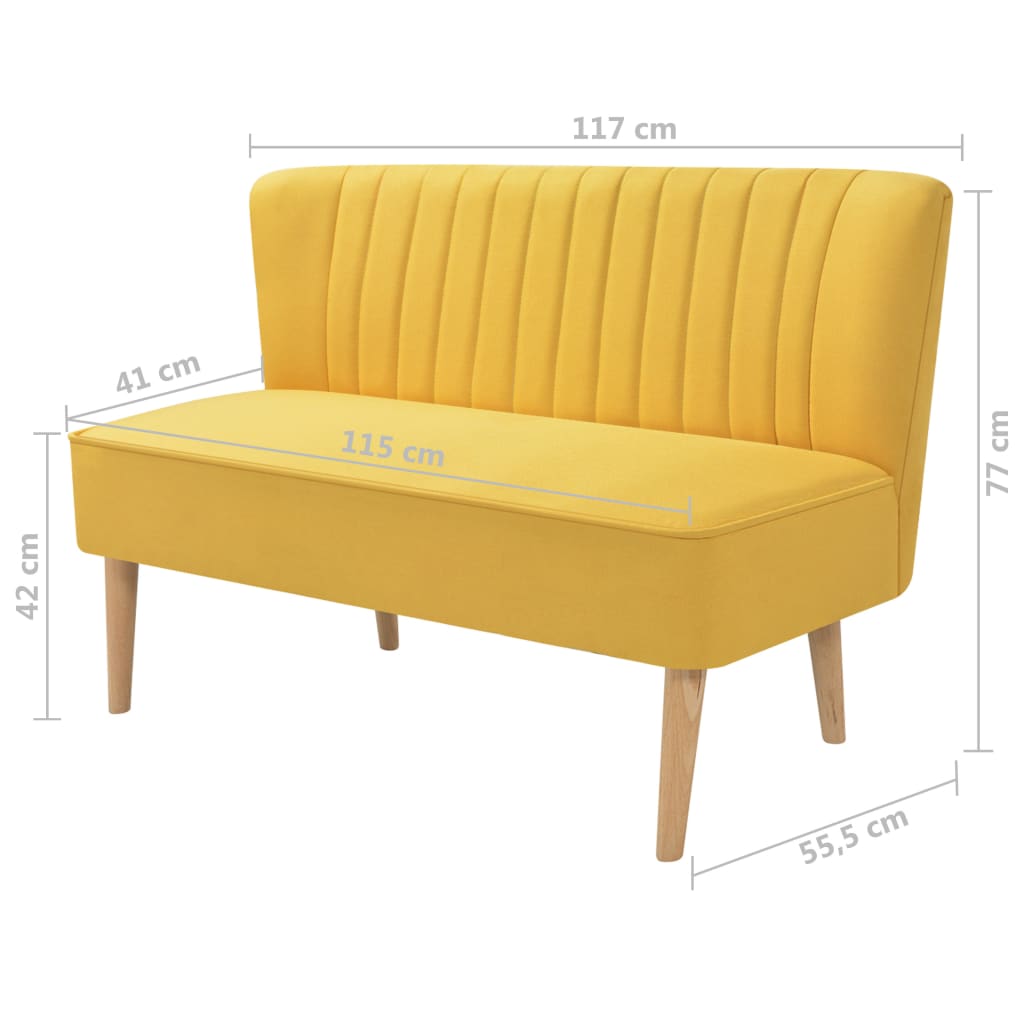 Sofa Stoff 117x55,5x77 Gelb