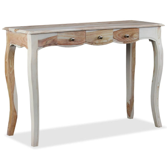 Console table with 3 drawers solid wood 110x40x76 cm