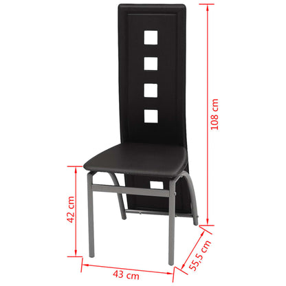 Esszimmerstühle 6 Stk. Kunstleder Schwarz