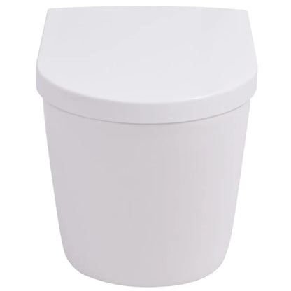 Wall-hung toilet with built-in cistern ceramic white