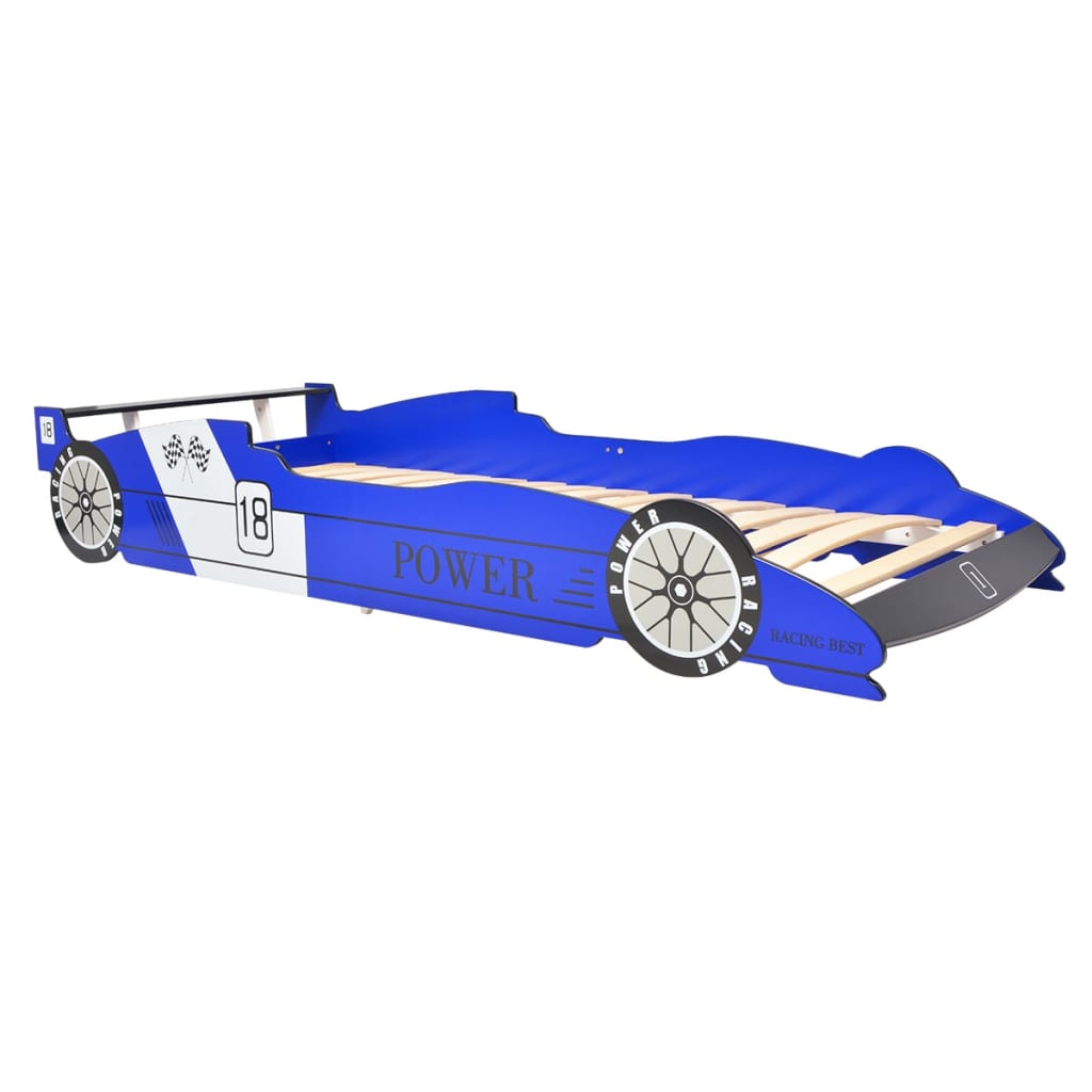 Children's racing car bed 90x200 cm blue