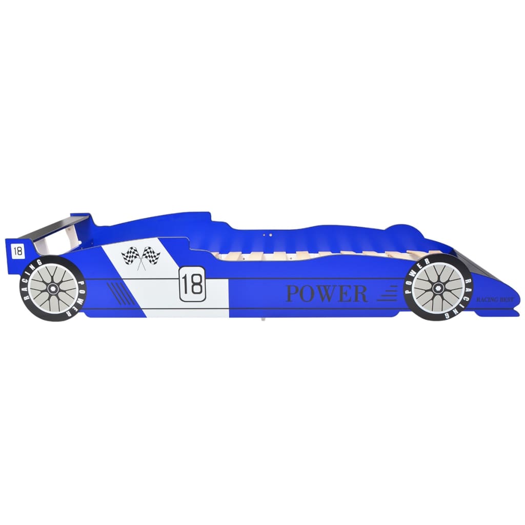 Children's racing car bed 90x200 cm blue