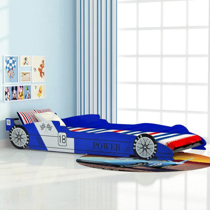 Children's racing car bed 90x200 cm blue