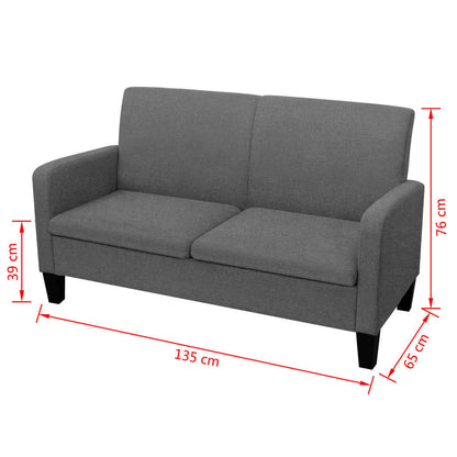 2-seater sofa 135 x 65 x76 cm dark grey