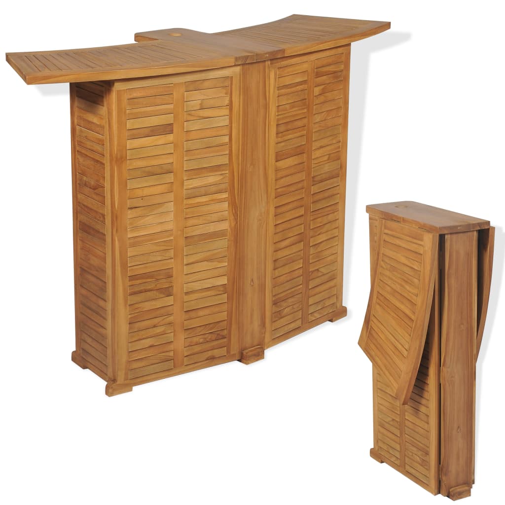 Klappbarer Bartisch 155x53x105 cm Teak Massiv