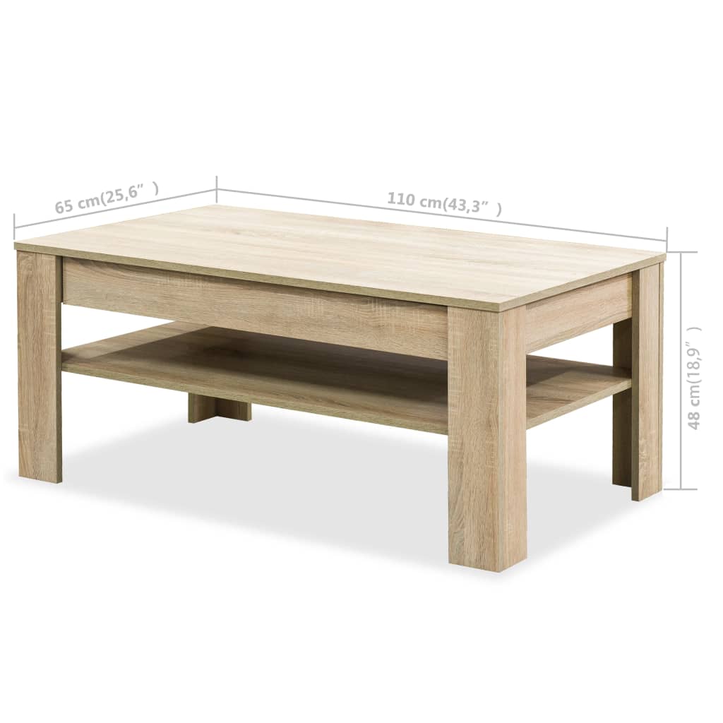 Couchtisch Holzwerkstoff 110x65x48 cm Eiche