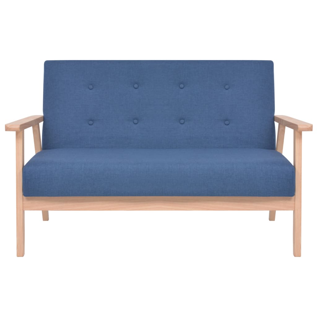 Sofagarnitur 2-tlg. Stoff Blau