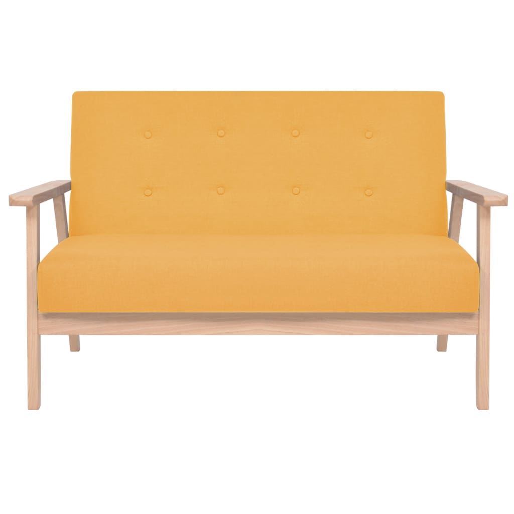 Sofa-Set 2-tlg. Stoff Gelb