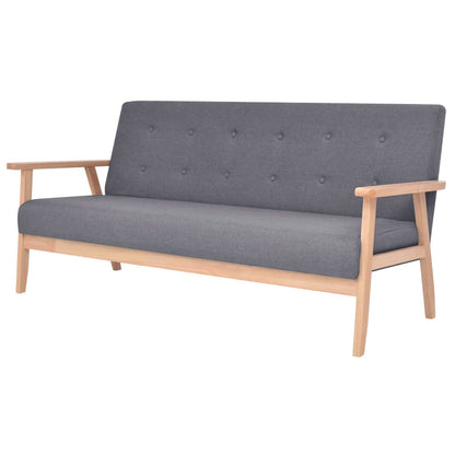 Sofa-Set 2-tlg. Stoff Dunkelgrau