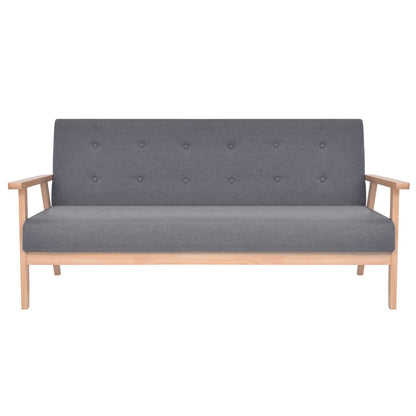 Sofa-Set 2-tlg. Stoff Dunkelgrau