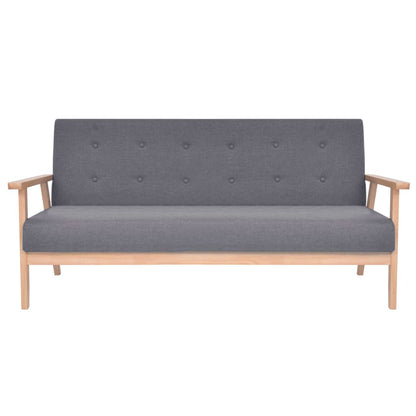 Sofa-Set 3-tlg. Stoff Dunkelgrau