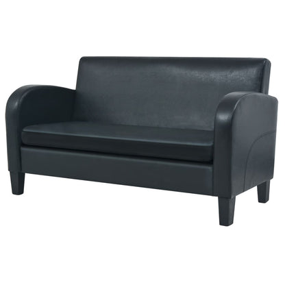 2-seater sofa faux leather black