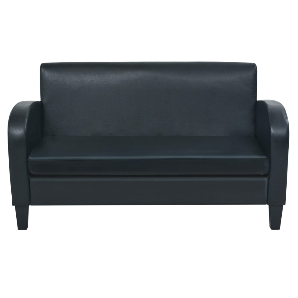 2-seater sofa faux leather black