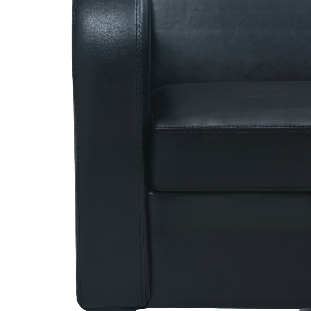 2-seater sofa faux leather black