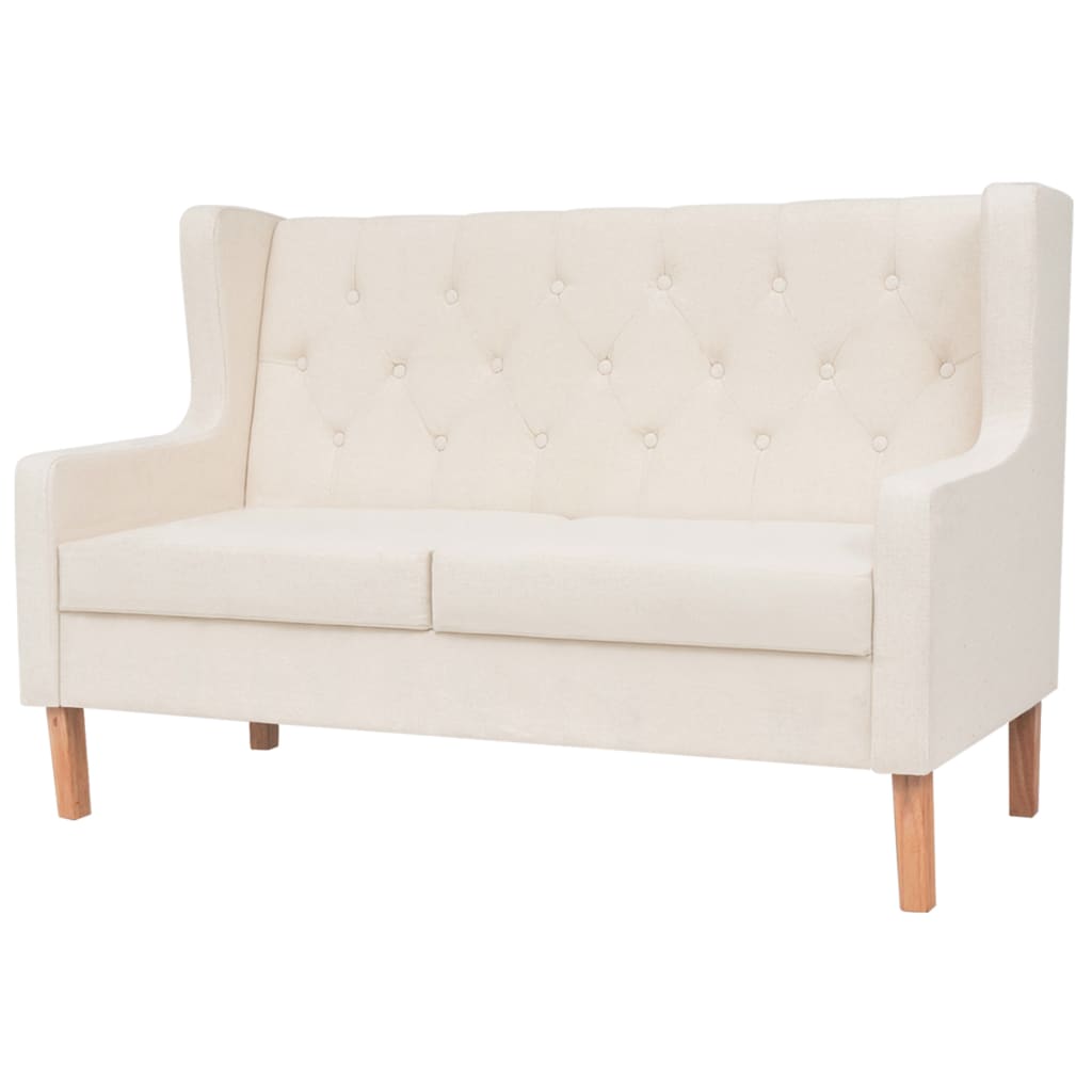 2-piece sofa set fabric cream white