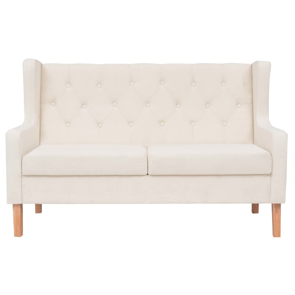 2-piece sofa set fabric cream white