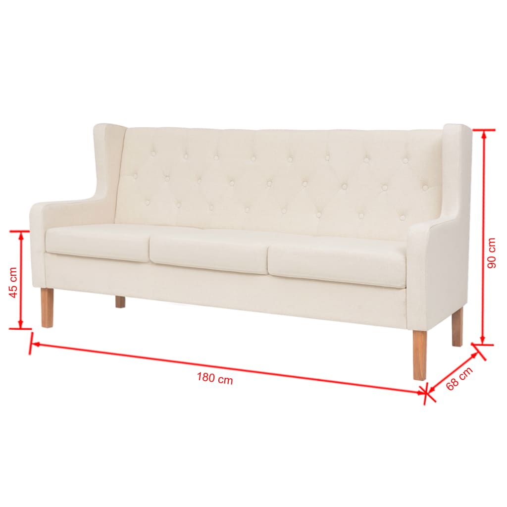 2-piece sofa set fabric cream white