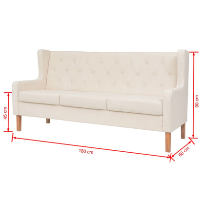 2-piece sofa set fabric cream white