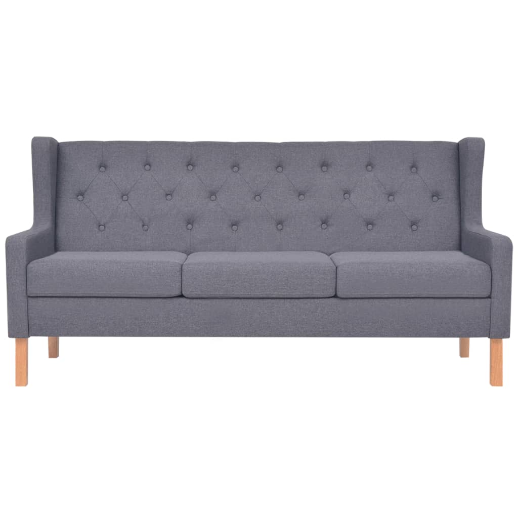 3-tlg. Sofa-Set Stoff Grau