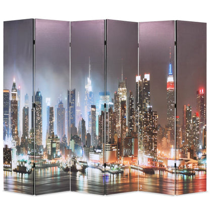 Raumteiler klappbar 228 x 170 cm New York bei Nacht