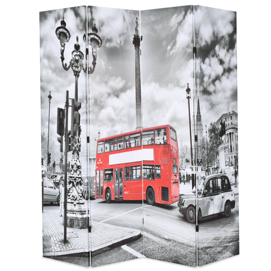 Sklopiva sobna pregrada 160 x 170 cm London Bus crno-bijela