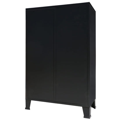 Kleiderschrank Metall Industrie-Stil 67 x 35 x 107 cm Schwarz