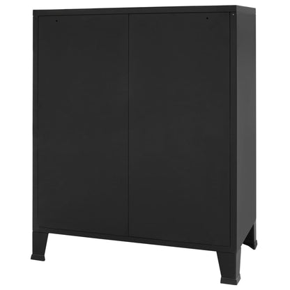 Drawer cabinet metal industrial style 78 x 40 x 93 cm black