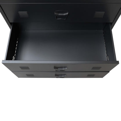 Drawer cabinet metal industrial style 78 x 40 x 93 cm black