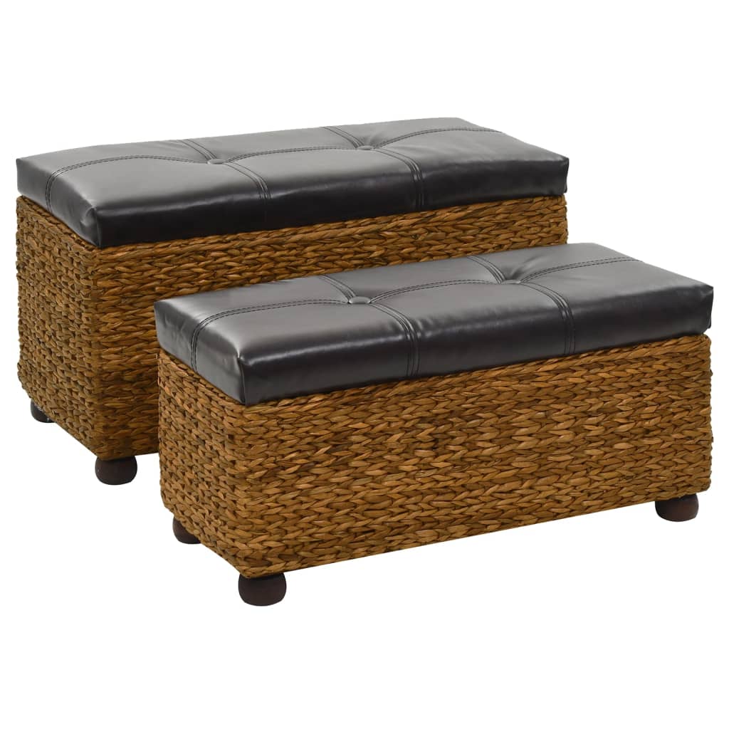 Bench set 2-piece seagrass brown