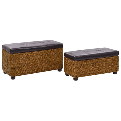 Bench set 2-piece seagrass brown