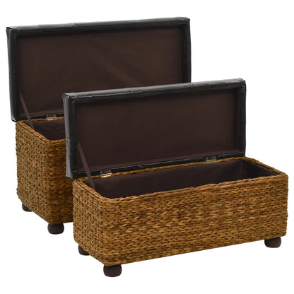 Bench set 2-piece seagrass brown