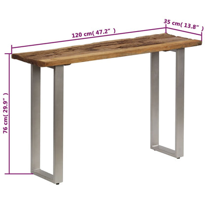 Konsolentisch Altholz und Stahl 120×35×76 cm