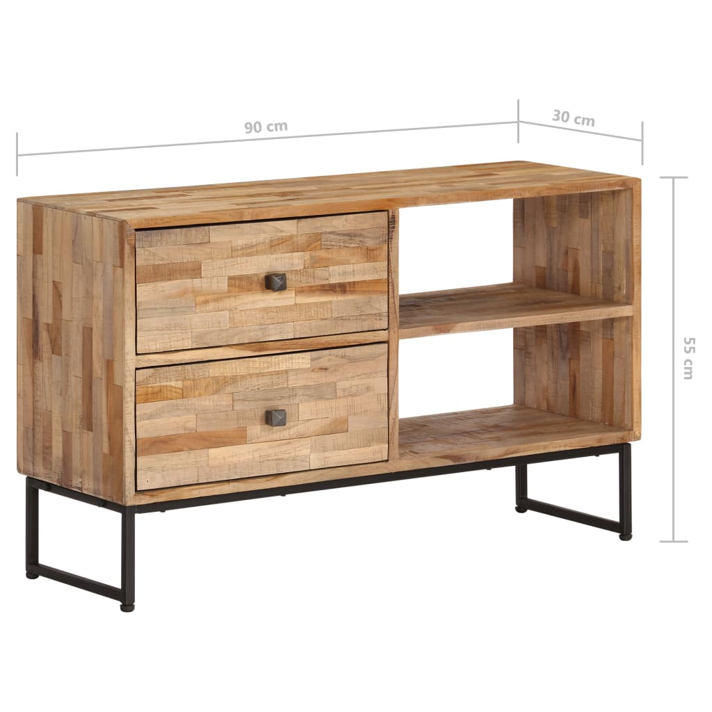 TV-Schrank Recyceltes Teakholz 90x30x55 cm