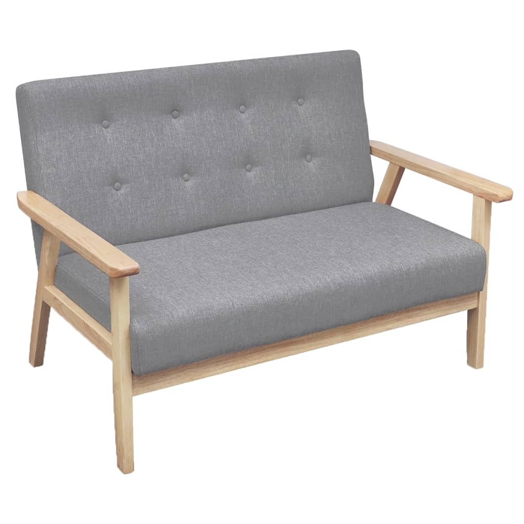 Sofa-Set 2-tlg. Stoff Hellgrau