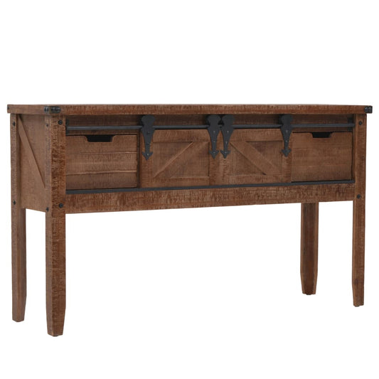 Console table solid fir wood 131x35,5x75 cm brown