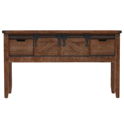 Console table solid fir wood 131x35,5x75 cm brown