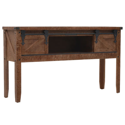 Console table solid fir wood 131x35,5x75 cm brown