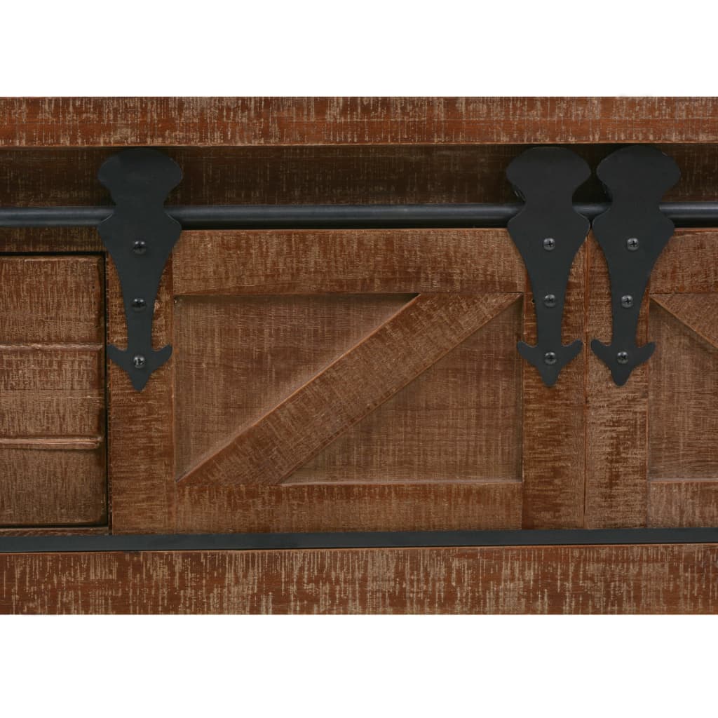 Console table solid fir wood 131x35,5x75 cm brown